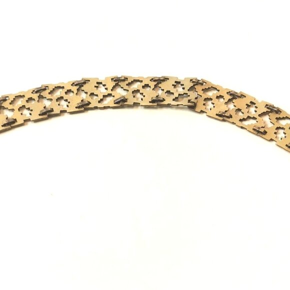 VINTAGE K&L GERMANY ROLLED GOLD Woven Modernist Bracelet Mid Century 1960s Gold - Picture 3 of 8
